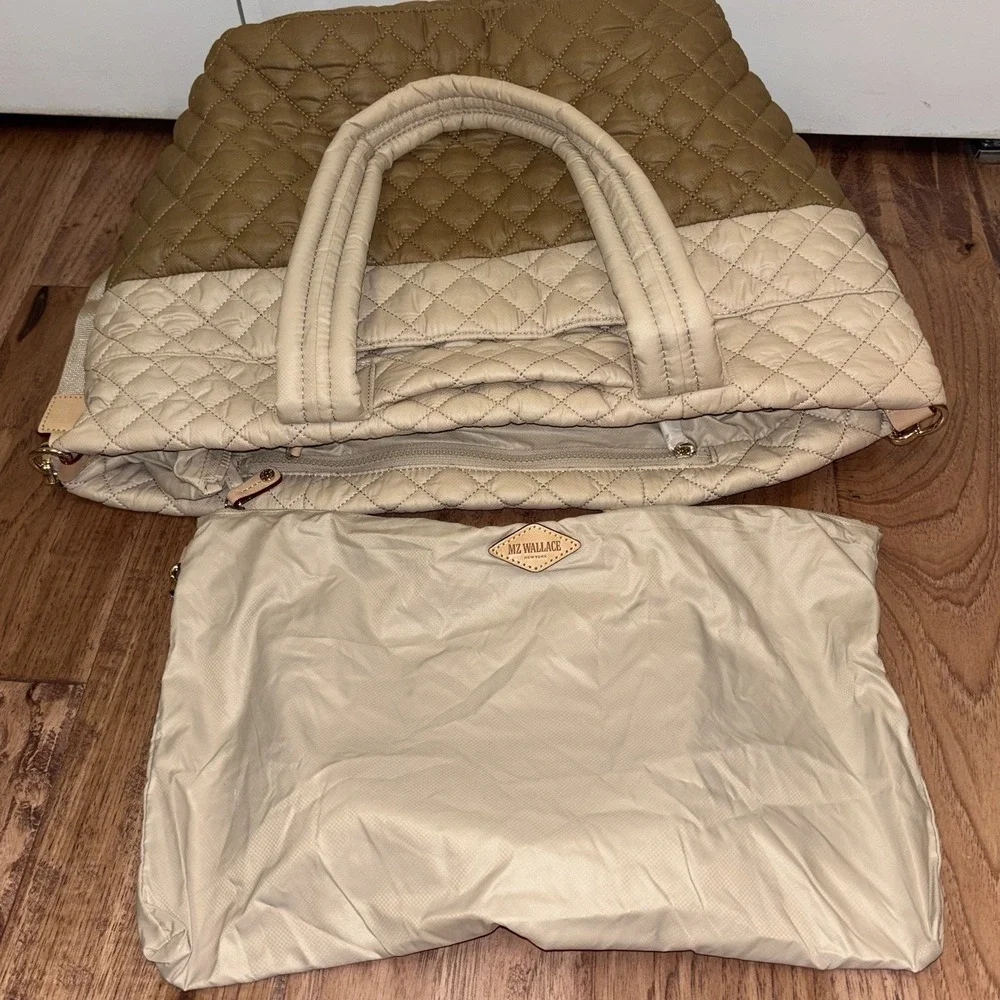 NEW MZ Wallace Buff/Caramel Medium Metro Tote Deluxe Quilted NWOT $275